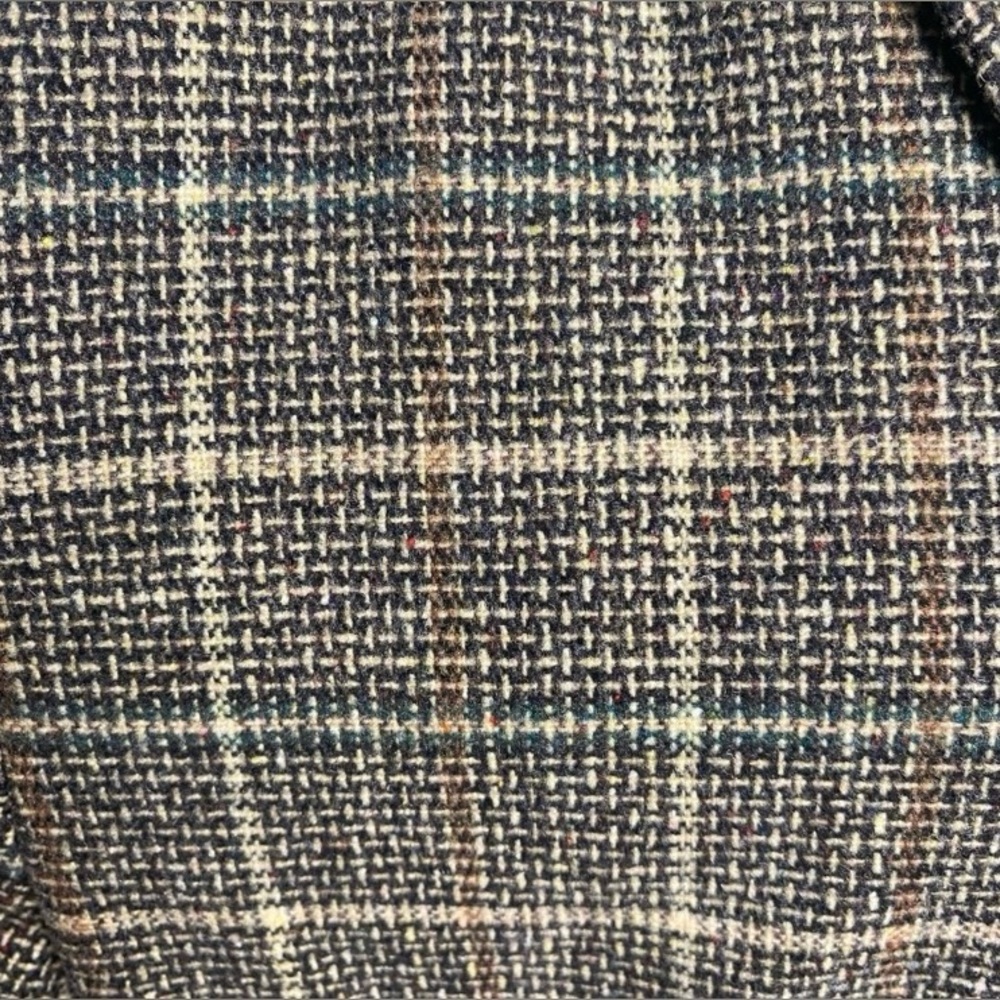 Women’s Plaid Wool Blazer Classic academia equestrian layering coat jacket XL - Picture 6 of 8
